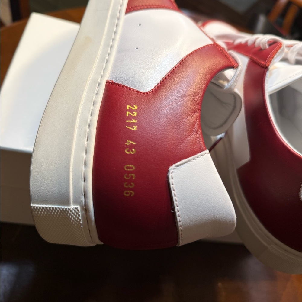 Common Projects Red and White Sneakers - Picture 7 of 9